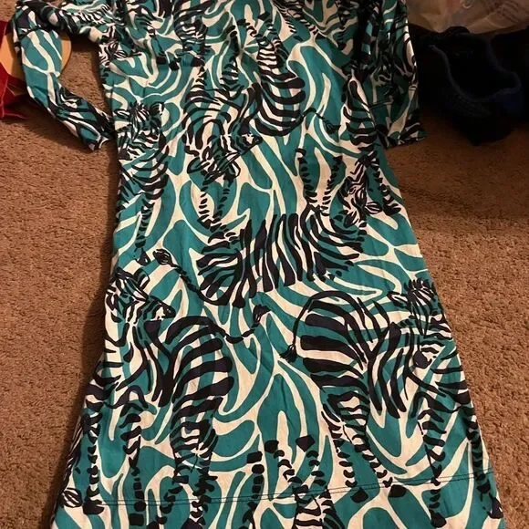 Lilly Pulitzer blue zebra print Marlowe dress xs - Picture 6 of 11